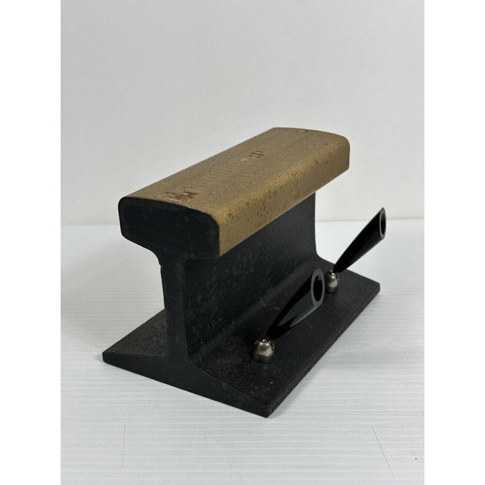 VTG Steel Railroad Track Section Desk Pen Holder Paperweight Railroadiana 10 Lbs